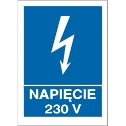 EG-tablice „Napięcie 230 V” pionowa