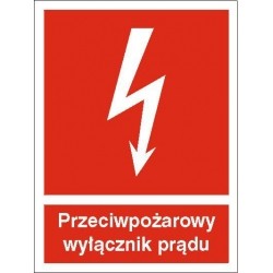 EG-tablice „Przeciwpożarowy wyłącznik prądu”