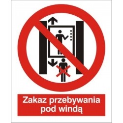 EG-tablice „Zakaz przebywania pod windą”