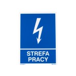 EG-tablica ostrzegawcza pionowa „Strefa pracy” – znak elektryczny BHP