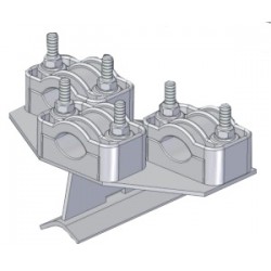 Potrójny kompletny uchwyt do mocowania kabli na słupach okrągłych EG-3xUKB-2(o)km lub podstawa mocująca