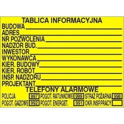 EG-tablice „Budowlana tablica informacyjna”