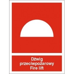 EG-tablice „Dźwig przeciwpożarowy Fire lift”