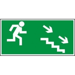 EG-tablice „Kierunek do wyjścia drogi ewakuacyjnej schodami w dół (na prawo)”