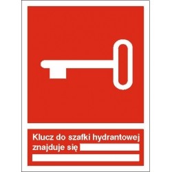 EG-tablice „Klucz do szafki hydrantowej znajduje się...”
