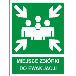 EG-tablice „Miejsce zbiórki do ewakuacji” pionowa