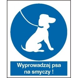 EG-tablice „Nakaz wyprowadzania psa na smyczy”
