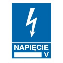 EG-tablice „Napięcie........V” pionowa