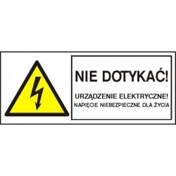 EG-tablice „Nie dotykać! Urządzenie elektryczne! Napięcie niebezpieczne dla życia”