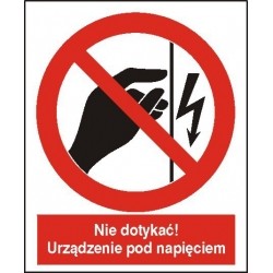 EG-tablice „Nie dotykać! Urządzenie pod napięciem!”