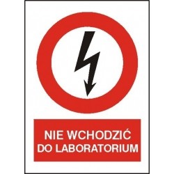 EG-tablice „Nie wchodzić do laboratorium” pionowa