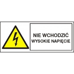 EG-tablice „Nie wchodzić! Wysokie napięcie!” pozioma