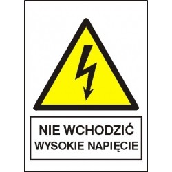 EG-tablice „Nie wchodzić! Wysokie napięcie!” pionowa