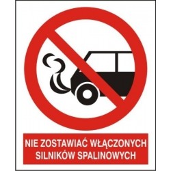 EG-tablice „Nie zostawiać włączonych silników spalinowych”