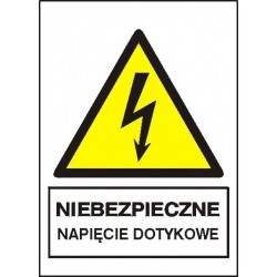 EG-tablice „Niebezpieczne napięcie dotykowe” pionowa
