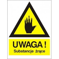 EG-tablice „Uwaga! Substancja żrąca”