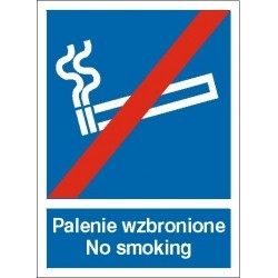 EG-tablice „Palenie wzbronione No smoking”