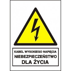 EG-tablice „Kabel wysokiego napięcia. Niebezpieczeństwo dla życia”