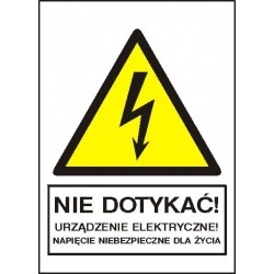 EG-tablice „Nie dotykać! Urządzenie elektryczne! Napięcie niebezpieczne dla życia”