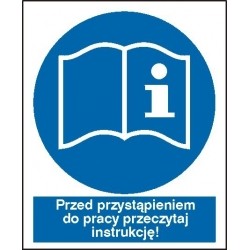 EG-tablice „Przed przystąpieniem do pracy przeczytaj instrukcję”