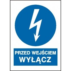 EG-tablice „Przed wejściem wyłącz” pionowa