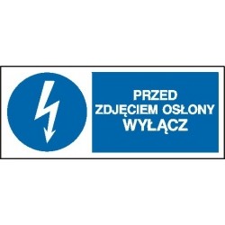 EG-tablice „Przed zdjęciem osłony wyłącz” pozioma