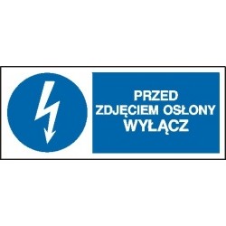 EG-tablice „Przed zdjęciem osłony wyłącz” pozioma