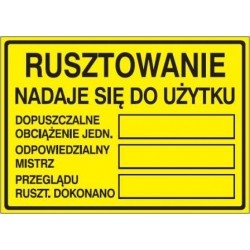 EG-tablice „Rusztowanie nadaje się do użytku”