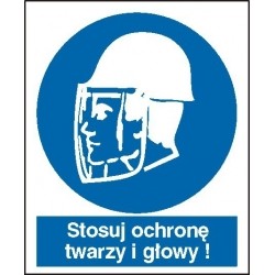 EG-tablice „Stosuj ochronę twarzy i głowy”