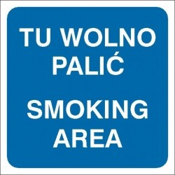 EG-tablice „Tu wolno palić Smoking area”