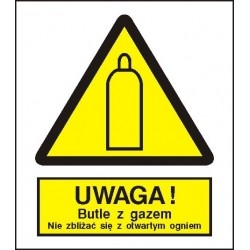 EG-tablice „Uwaga! Butle z gazem. Nie zbliżać się z otwartym ogniem”