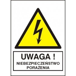 EG-tablice „Uwaga! Niebezpieczeństwo porażenia”