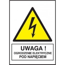 EG-tablice „Uwaga! Ogrodzenie elektryczne pod napięciem”