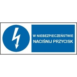 EG-tablice „W niebezpieczeństwie naciśnij przycisk” pozioma