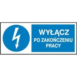 EG-tablice „Wyłącz po zakończeniu pracy” pozioma