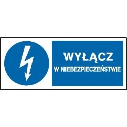 EG-tablice „Wyłącz w niebezpieczeństwie” pozioma