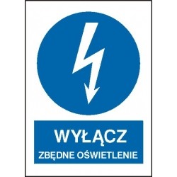 EG-tablice „Wyłącz zbędne oświetlenie” pionowa