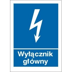 EG-tablice „Wyłącznik główny” pionowa