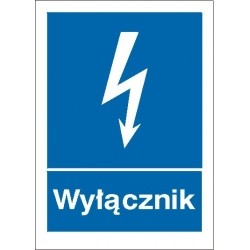 EG-tablice „Wyłącznik” pionowa