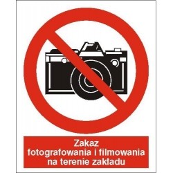 EG-tablice „Zakaz fotografowania i filmowania na terenie zakładu”