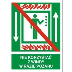 EG-tablice „Zakaz korzystania z windy w razie pożaru”
