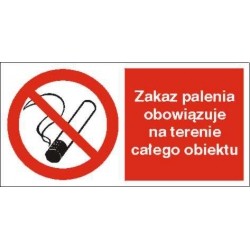 EG-tablice „Zakaz palenia obowiązuje na terenie całego obiektu”