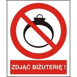EG-tablice „Zakaz wchodzenia z biżuterią”