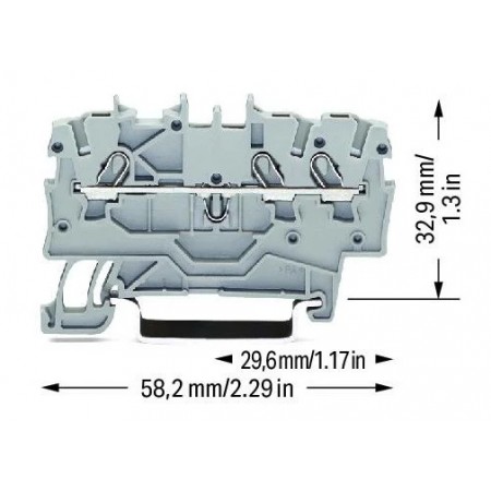 3-przewodowa złączka przelotowa 1mm ² szara