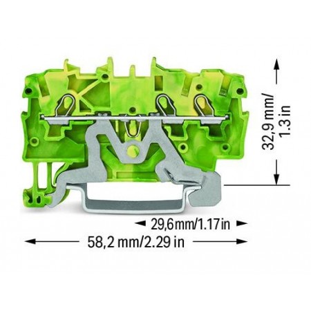 3-przewodowa złączka PE do zastosowań Ex e II 1 mm²