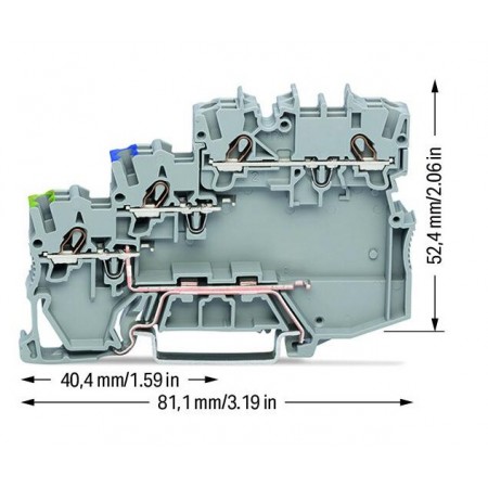 3-przewodowa złączka do el. wykonawczych 1 mm² szara