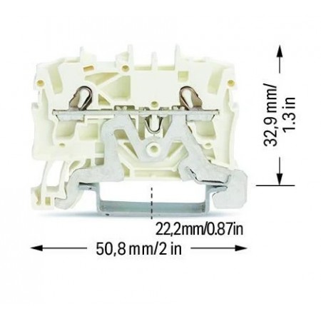 2-przewodowa złączka przelotowa do ekranu 2,5 mm² biała