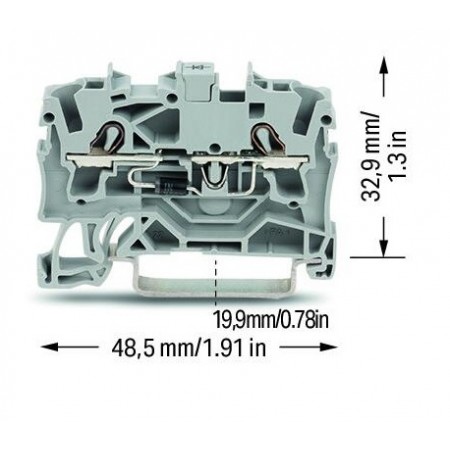 2-przewodowa Złączka do zabudowy elementów z diodą 2,5 mm²