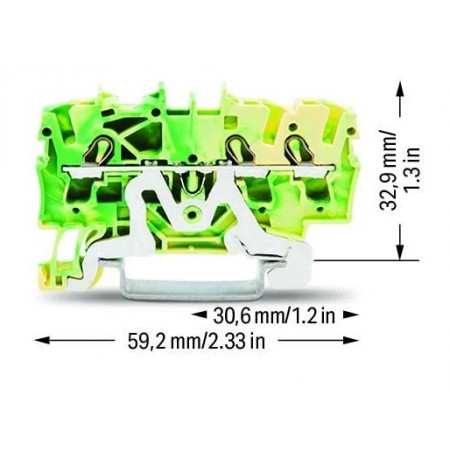 3-przewodowa złączka PE do zastosowań Ex e II 2,5 mm²