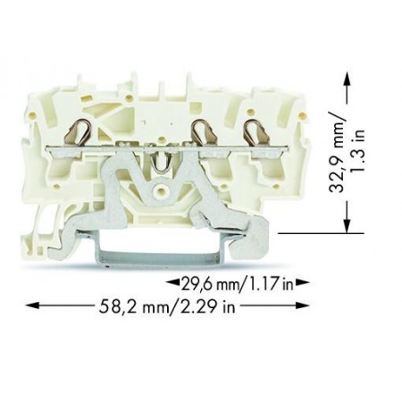 3-przewodowa złączka przelotowa do ekranu 2,5 mm² biała